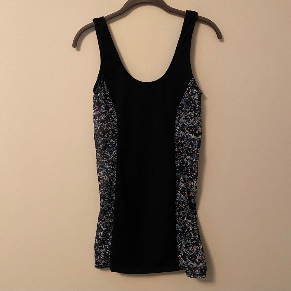 NWOT Topshop Black & Floral 90’s Bodycon Dress 4